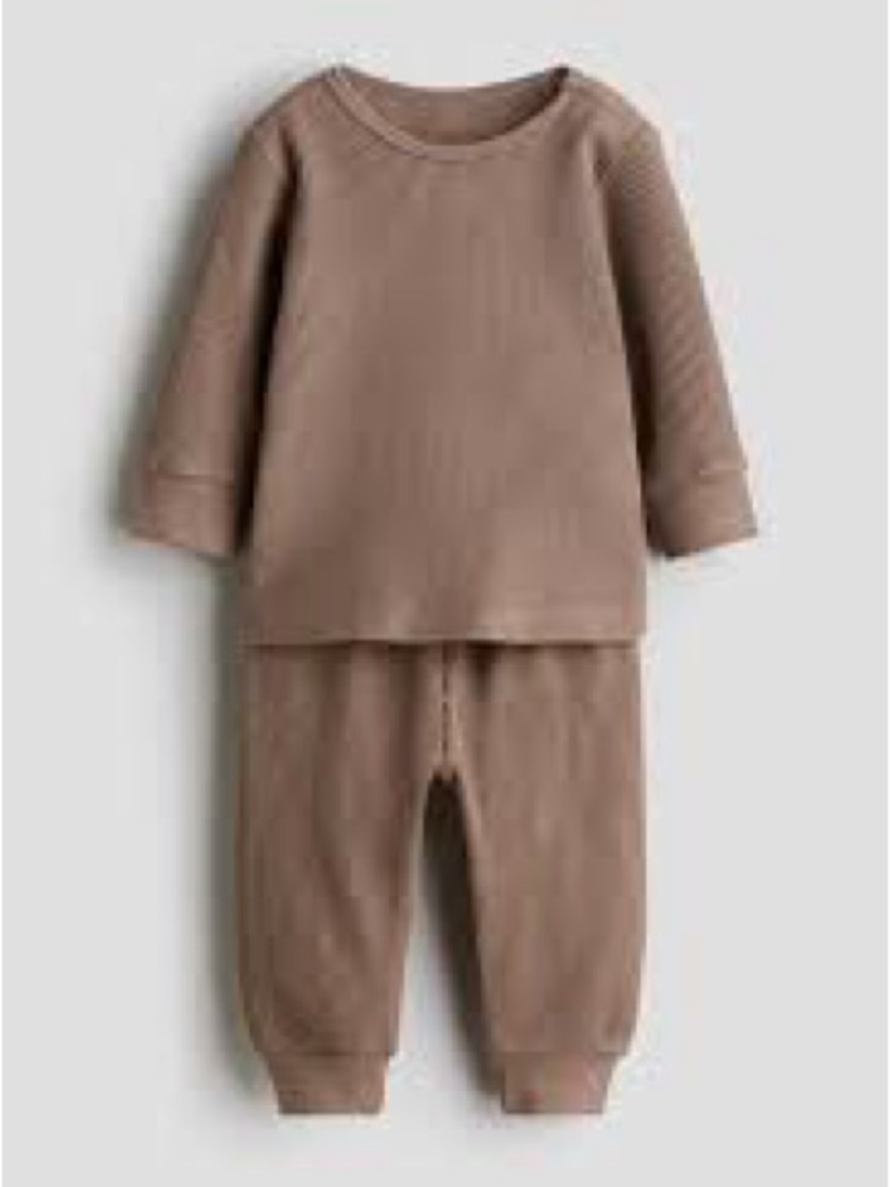 Baby 2-Piece Waffle Knit Set in Brown - 9M (74cm)